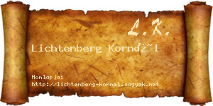 Lichtenberg Kornél névjegykártya